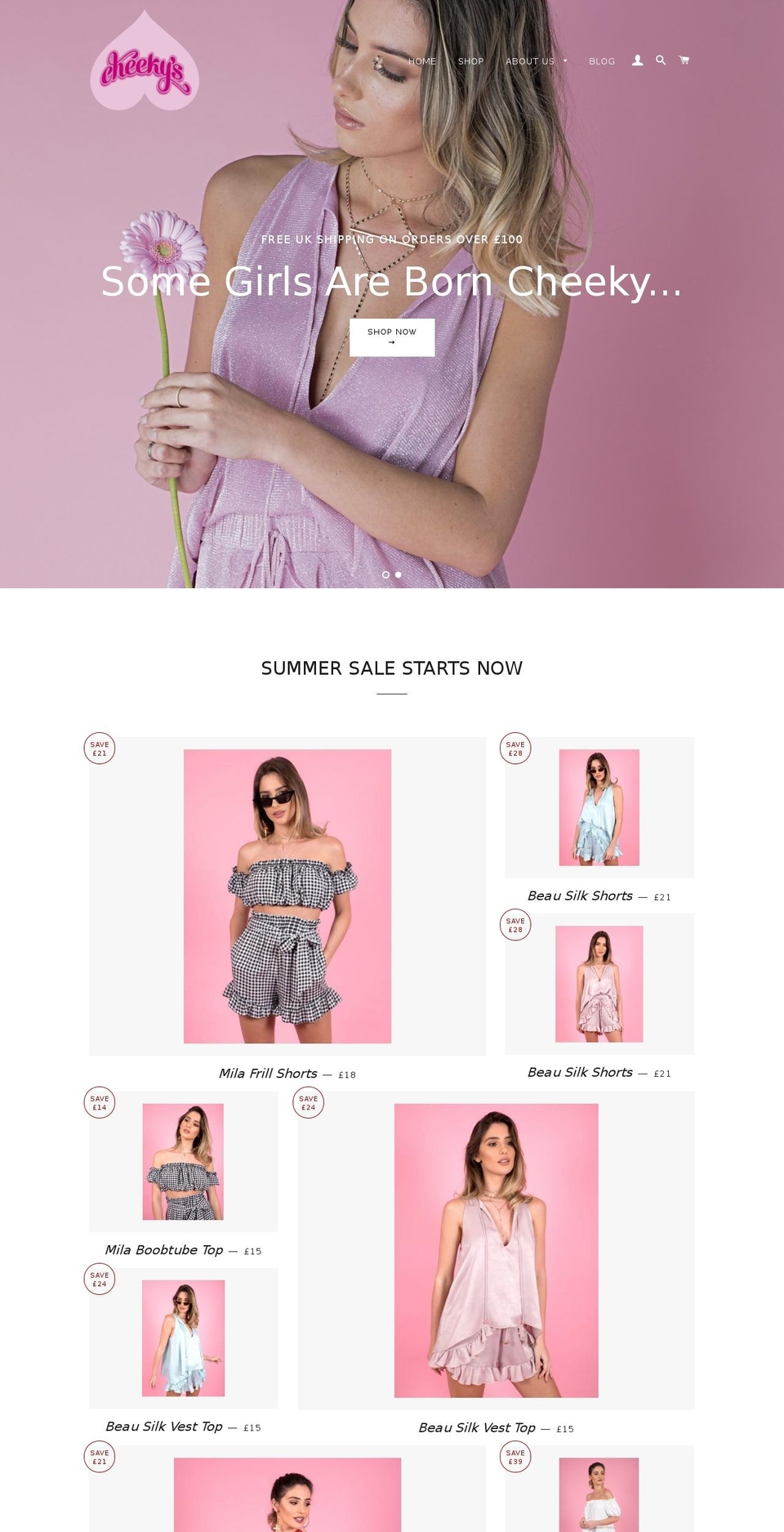 cheekysonline.com shopify website screenshot