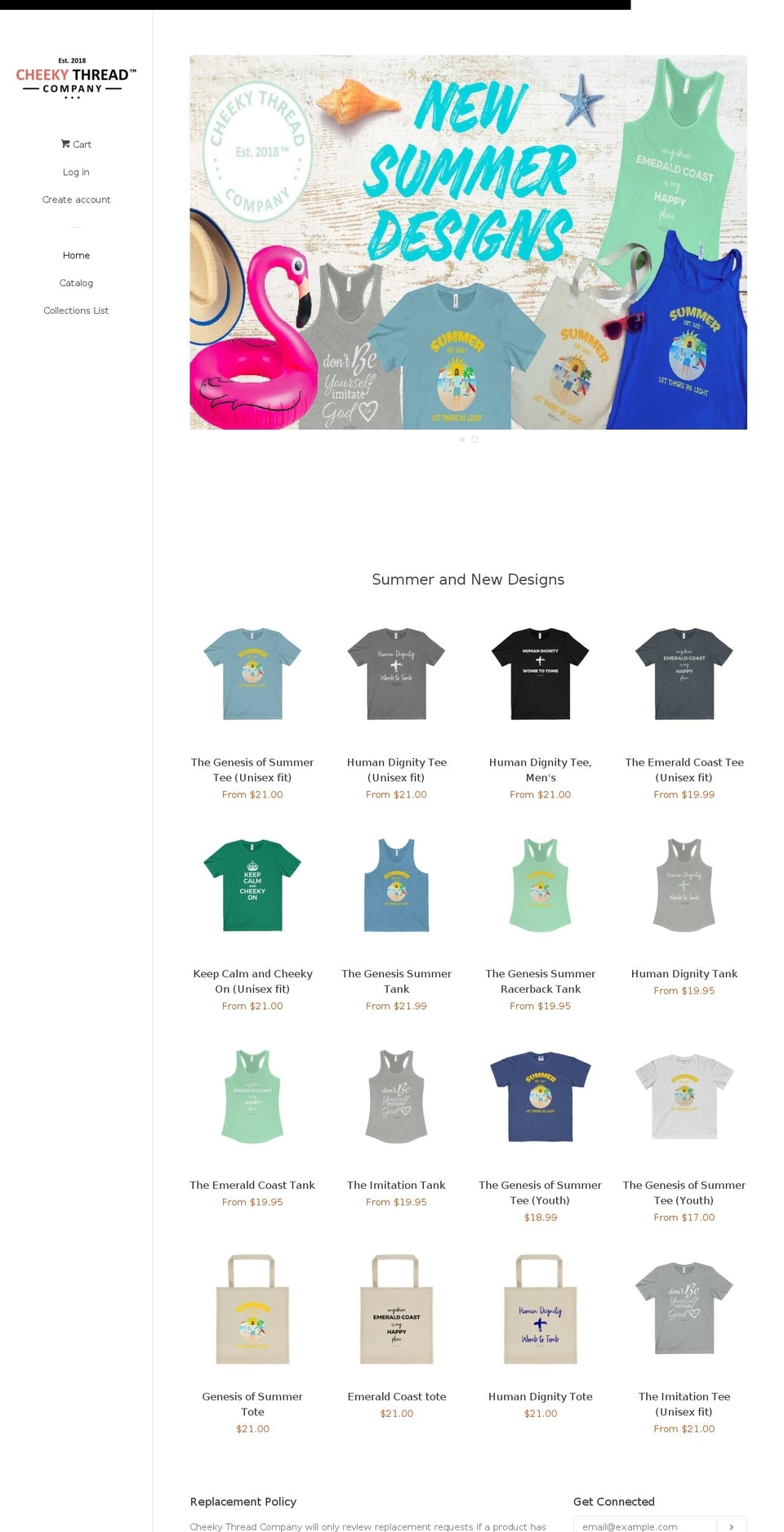 cheekythreadcompany.com — Shopify storefront screenshot