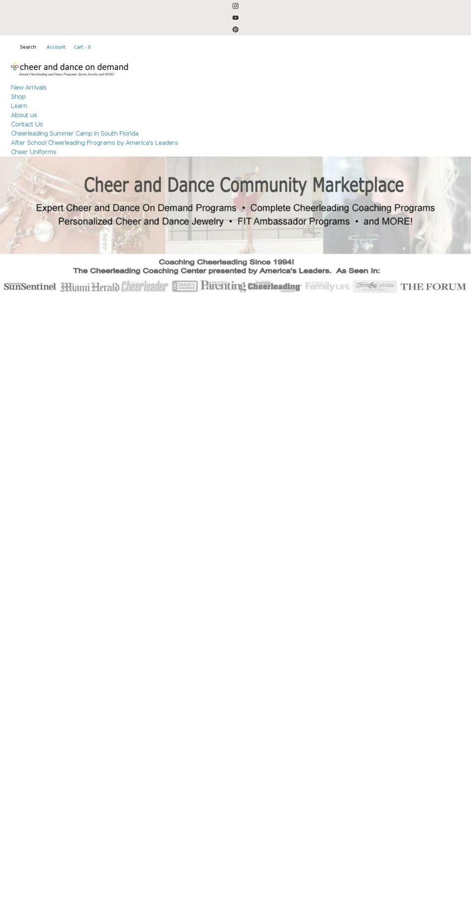 cheeranddanceondemand.com shopify website screenshot