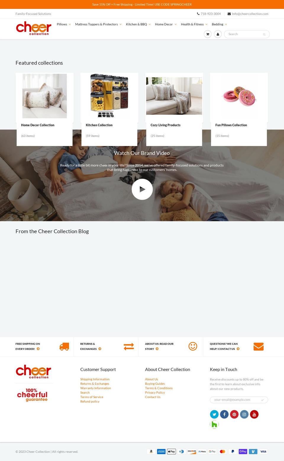 cheerbedding.com — Shopify storefront screenshot