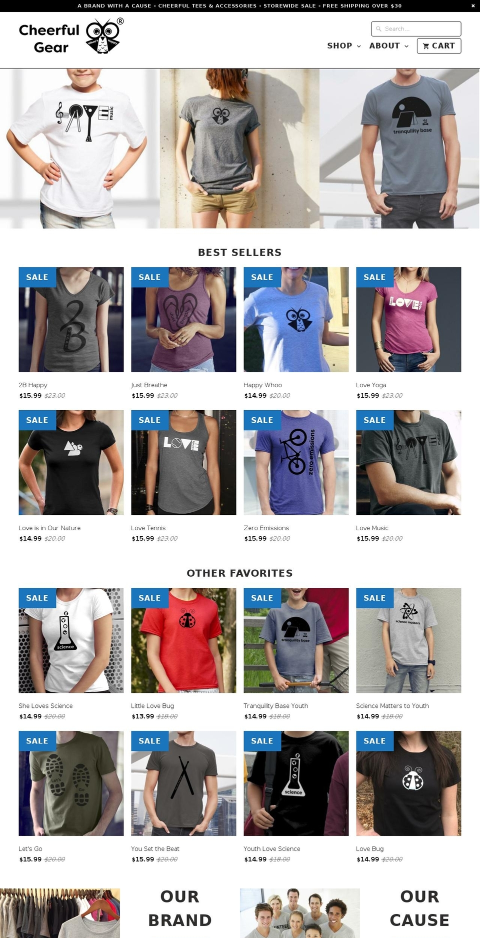 cheerfulgear.com shopify website screenshot