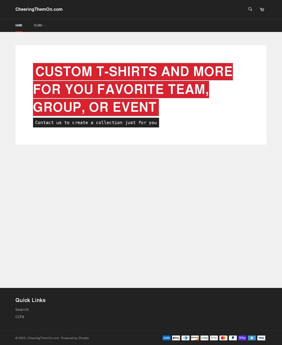cheeringthemon.com shopify website screenshot