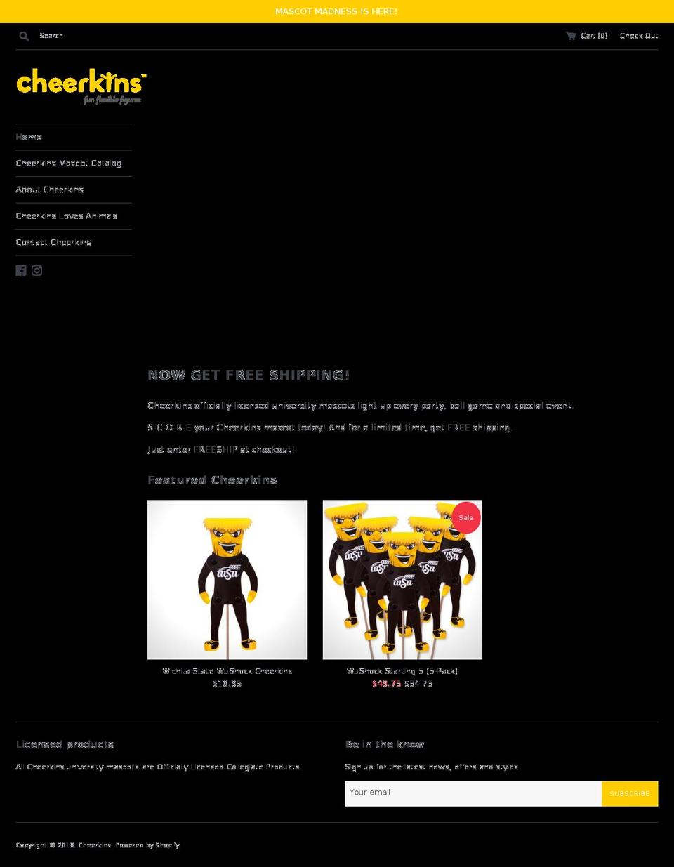 cheerkins.com shopify website screenshot