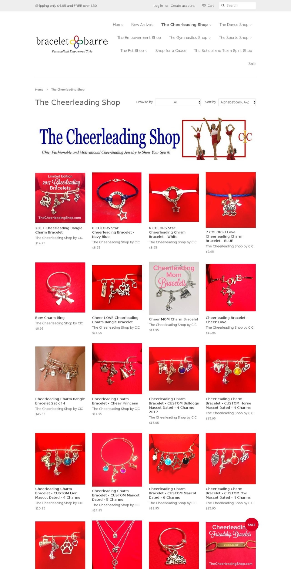 cheerleadinggifts.net shopify website screenshot