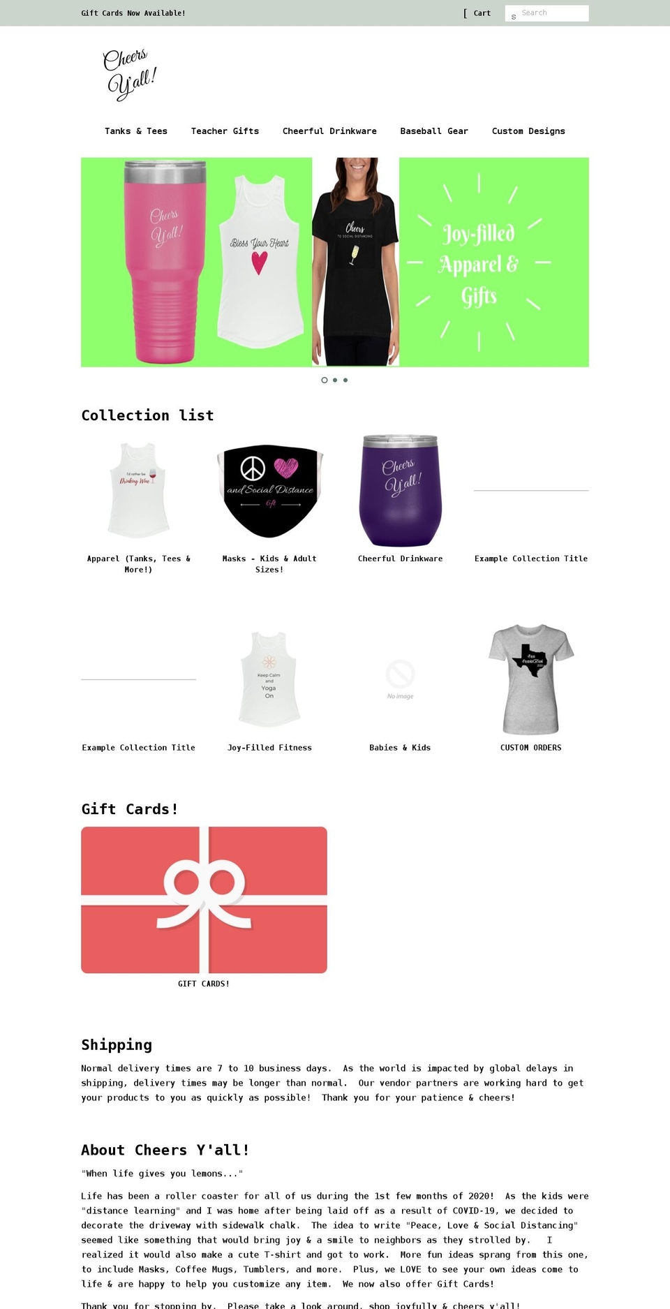 cheers-yall.com shopify website screenshot