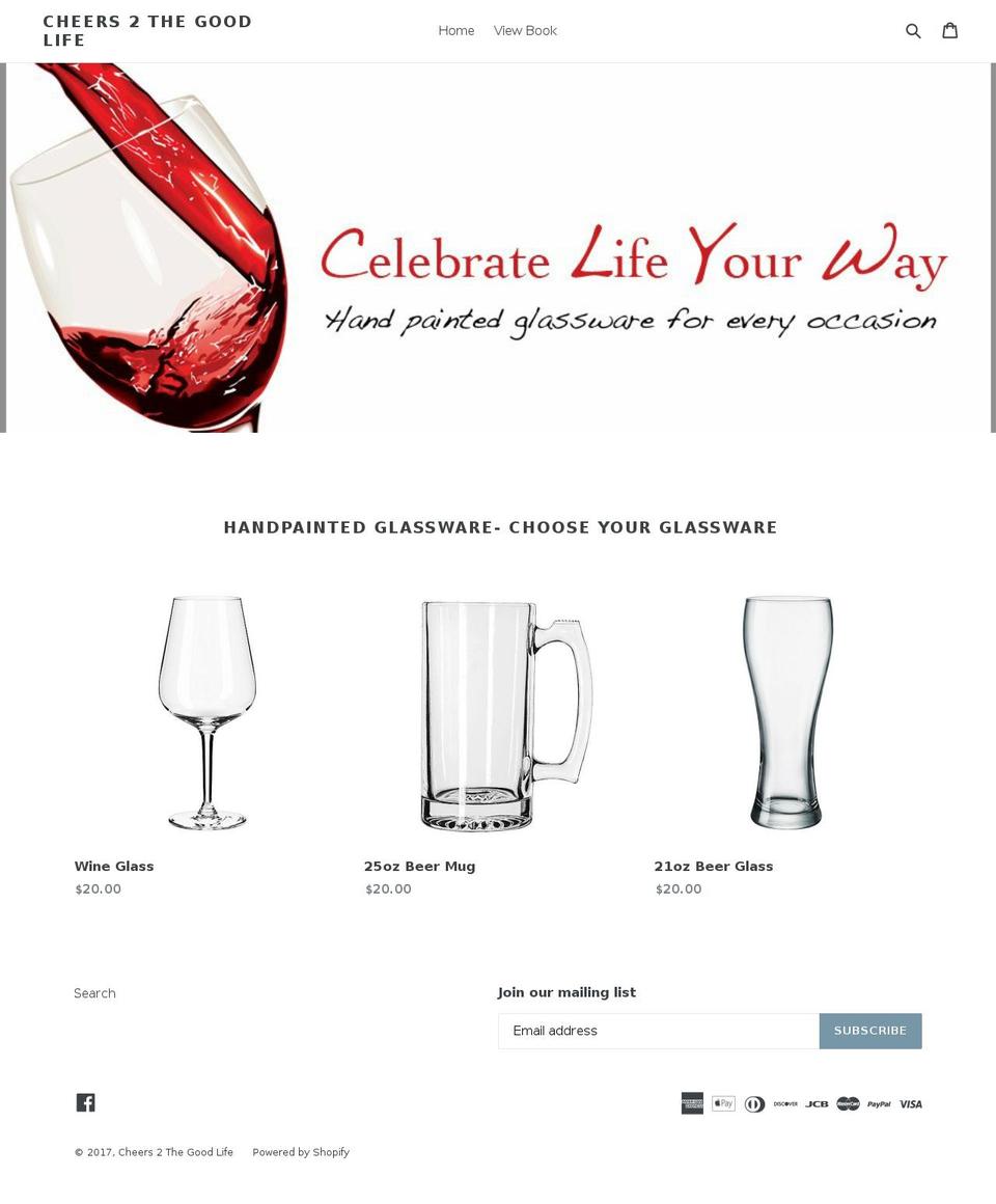 cheers2thegoodlife.com shopify website screenshot
