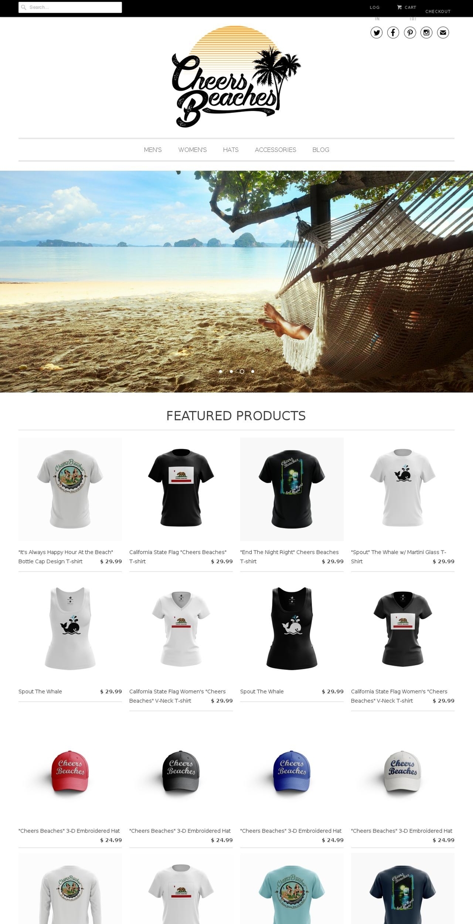 cheersbeaches.com shopify website screenshot