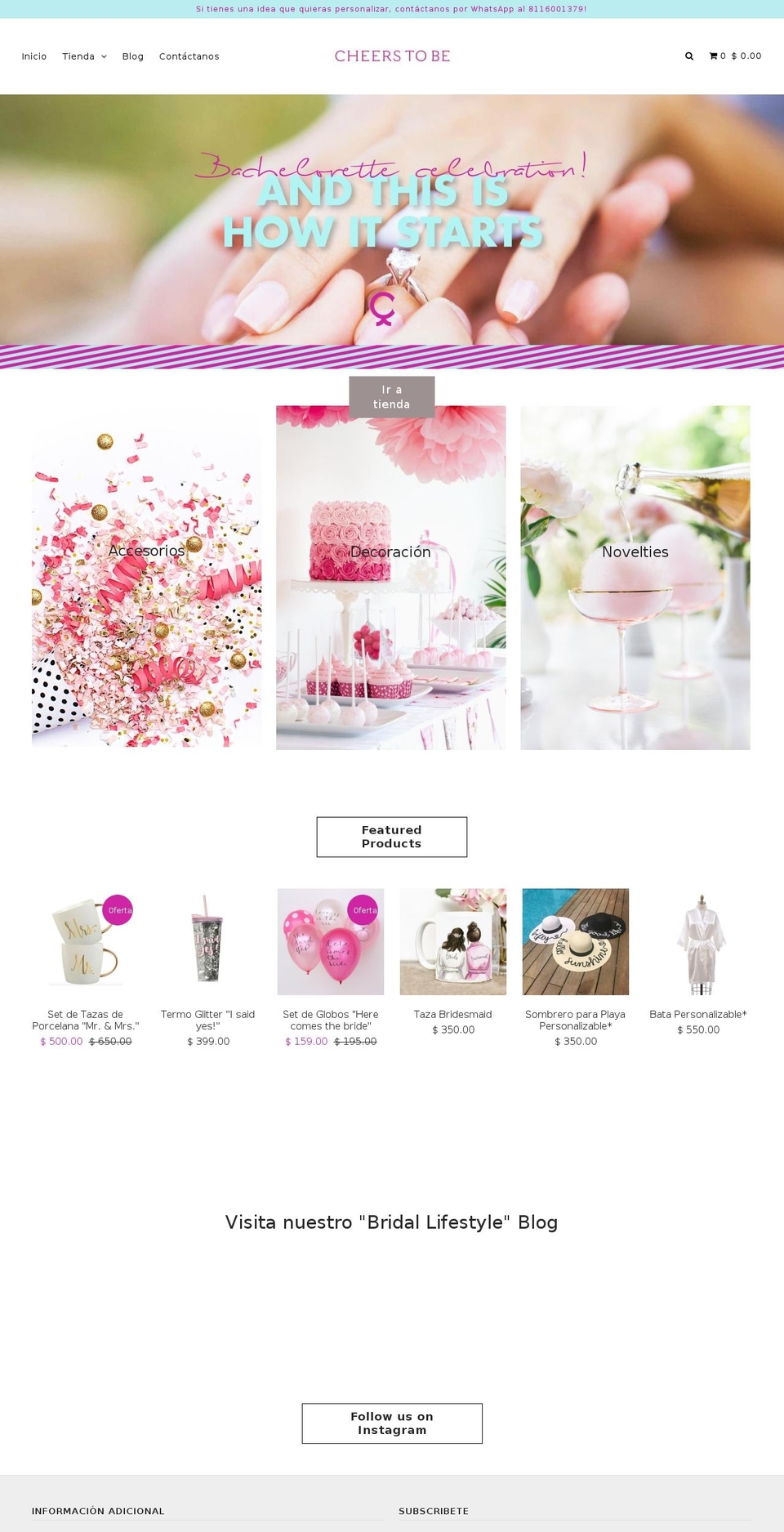 cheerstobe.com — Shopify storefront screenshot