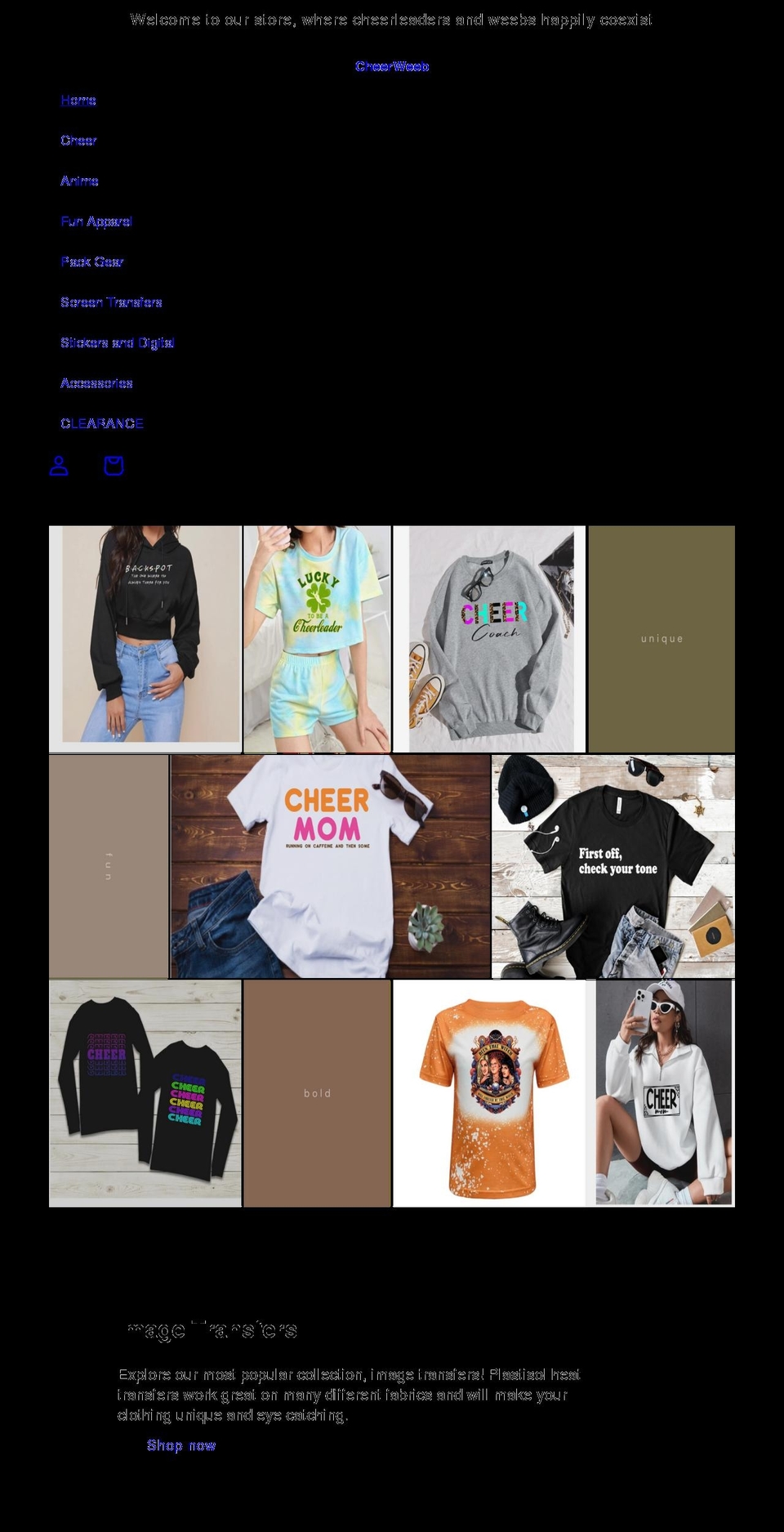 cheerweeb.com shopify website screenshot