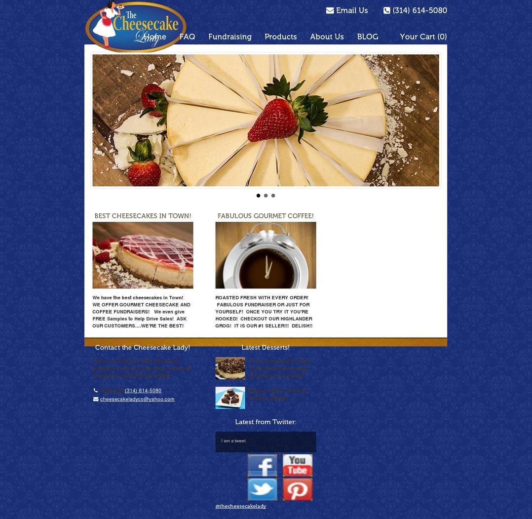 cheesecakeladystl.com shopify website screenshot