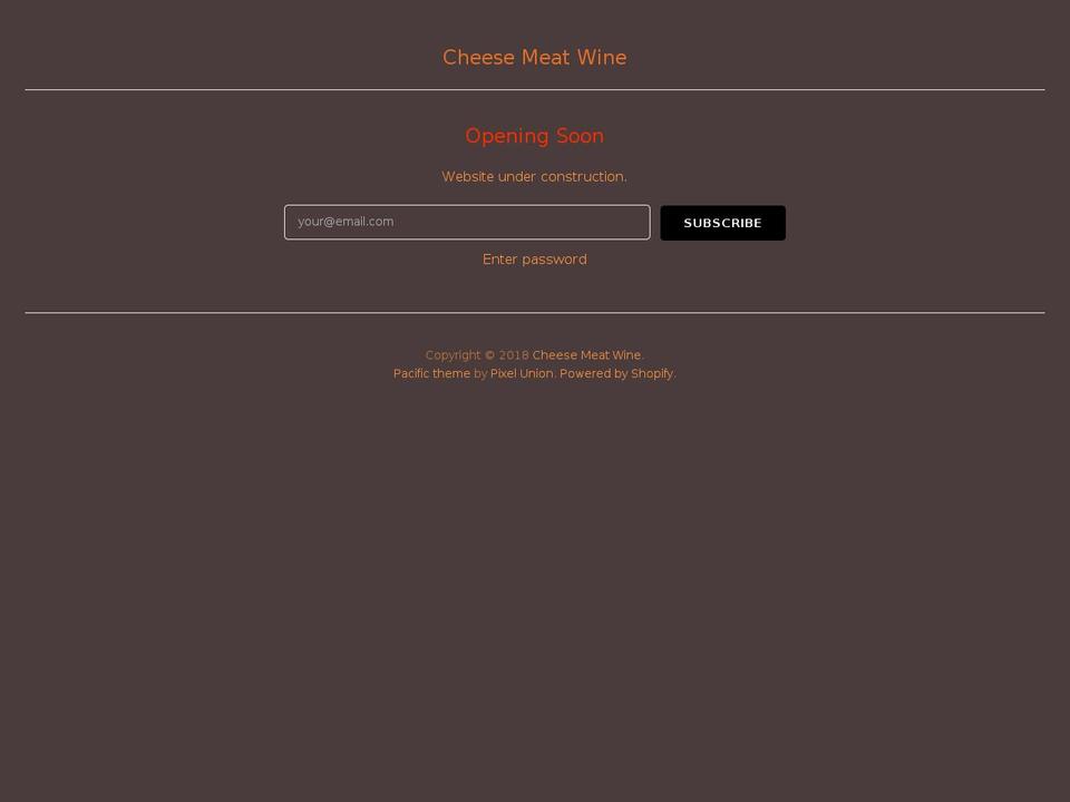 cheesemeatwine.com — Shopify storefront screenshot