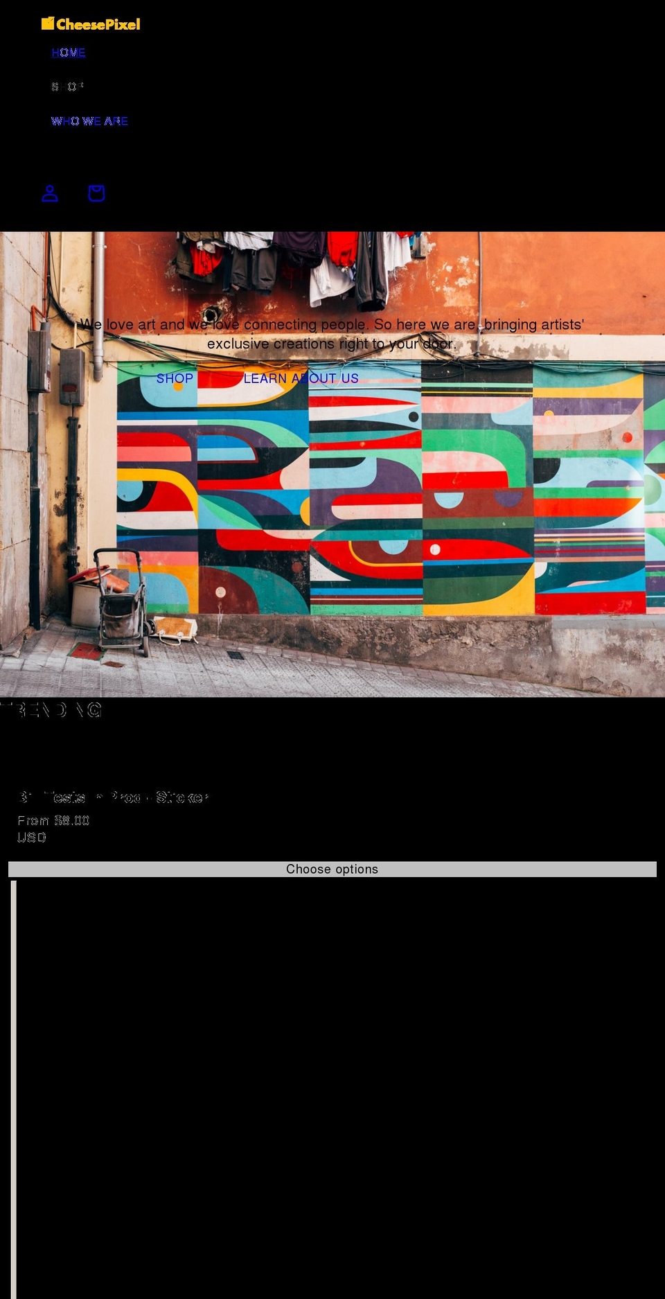 cheesepixel.com shopify website screenshot