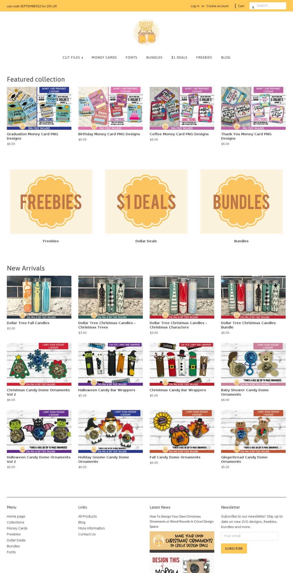 cheesetoastdigitals.com — Shopify storefront screenshot