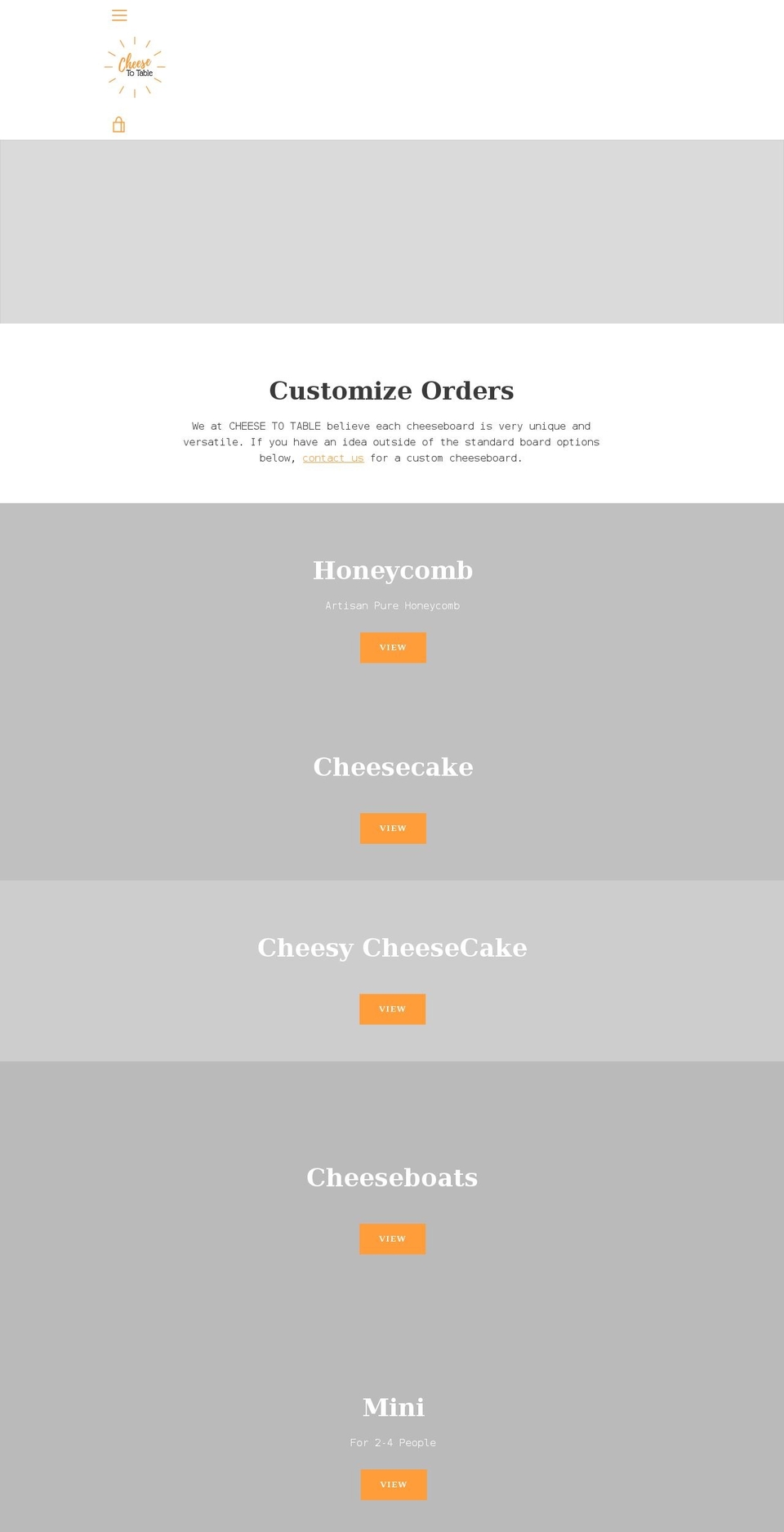 cheesetotable.com shopify website screenshot