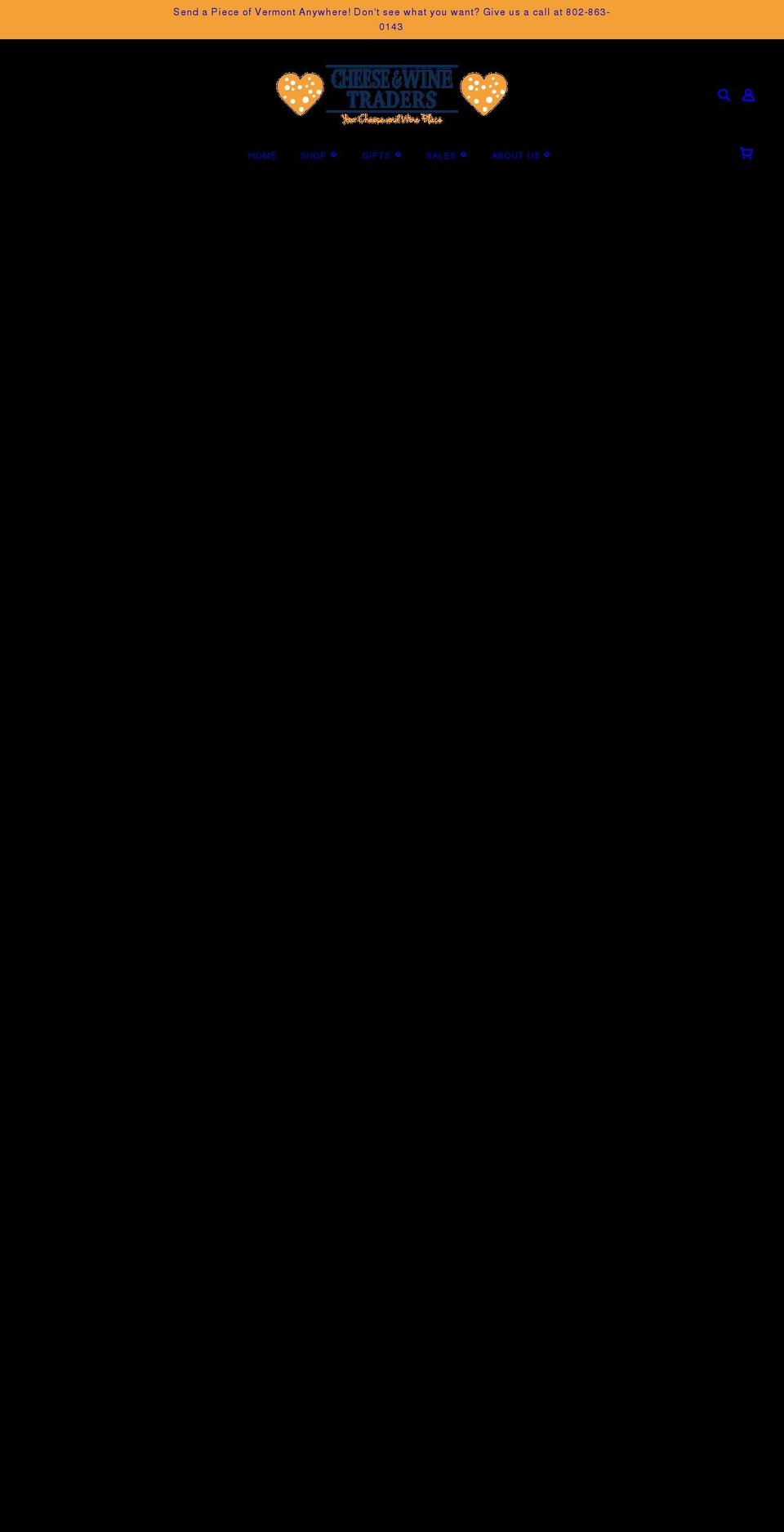 cheesewinevermont.com — Shopify storefront screenshot