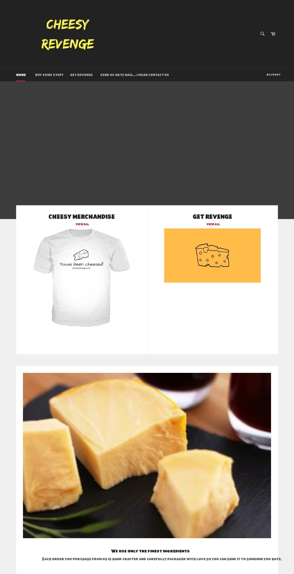 cheesyrevenge.com shopify website screenshot