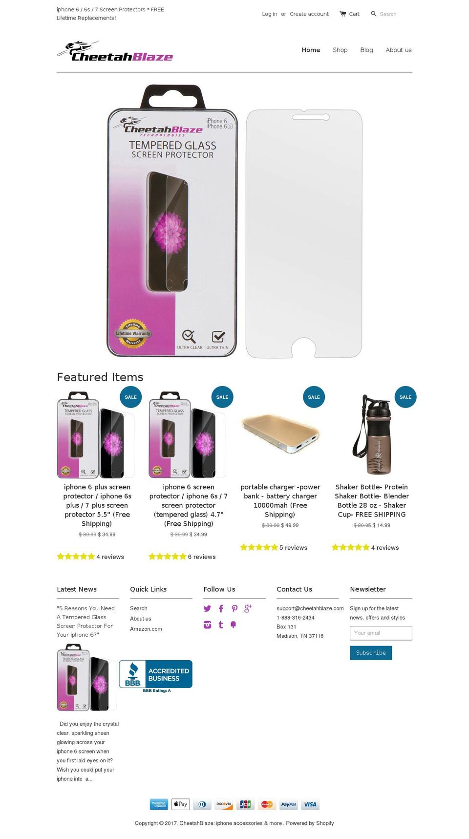 cheetahblaze.com shopify website screenshot