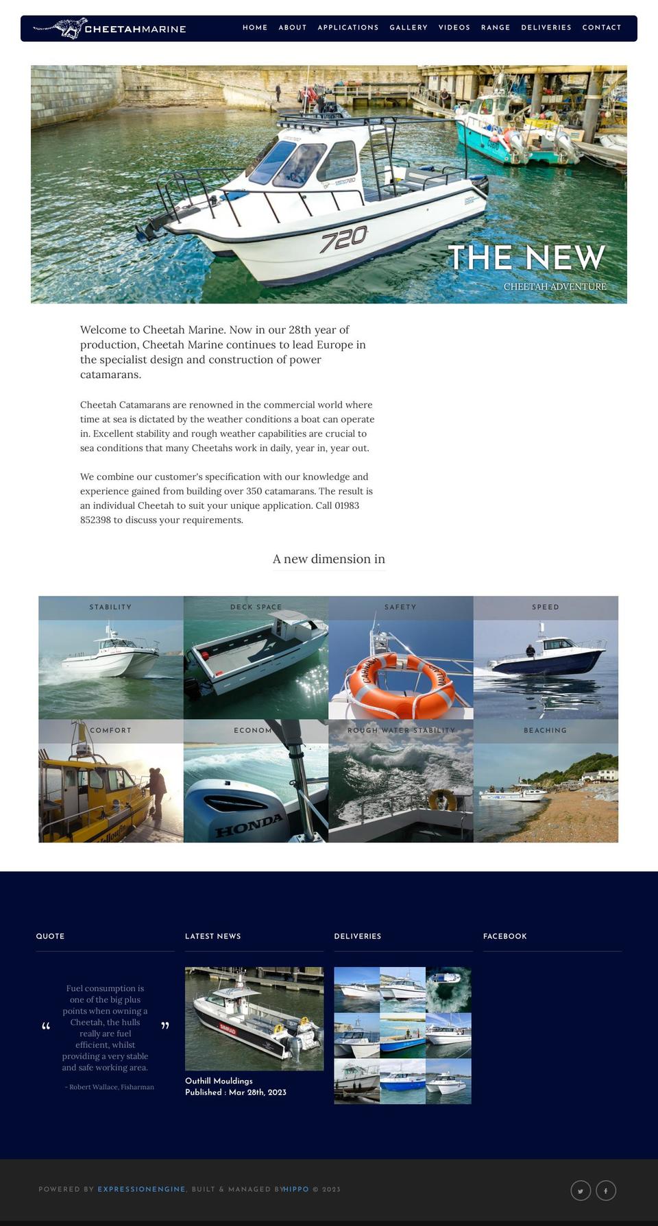 cheetahmarine.com shopify website screenshot