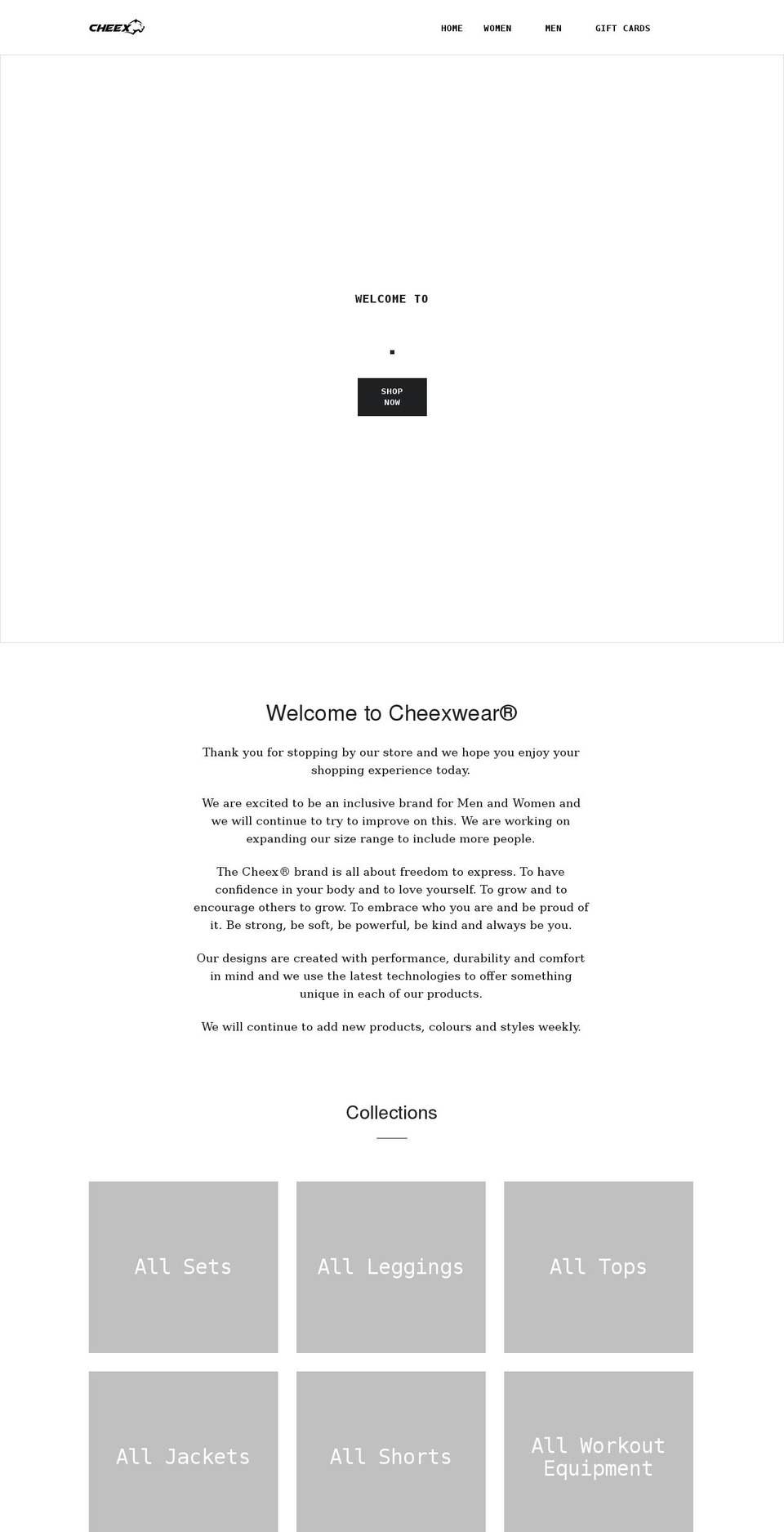 cheexwear.com shopify website screenshot