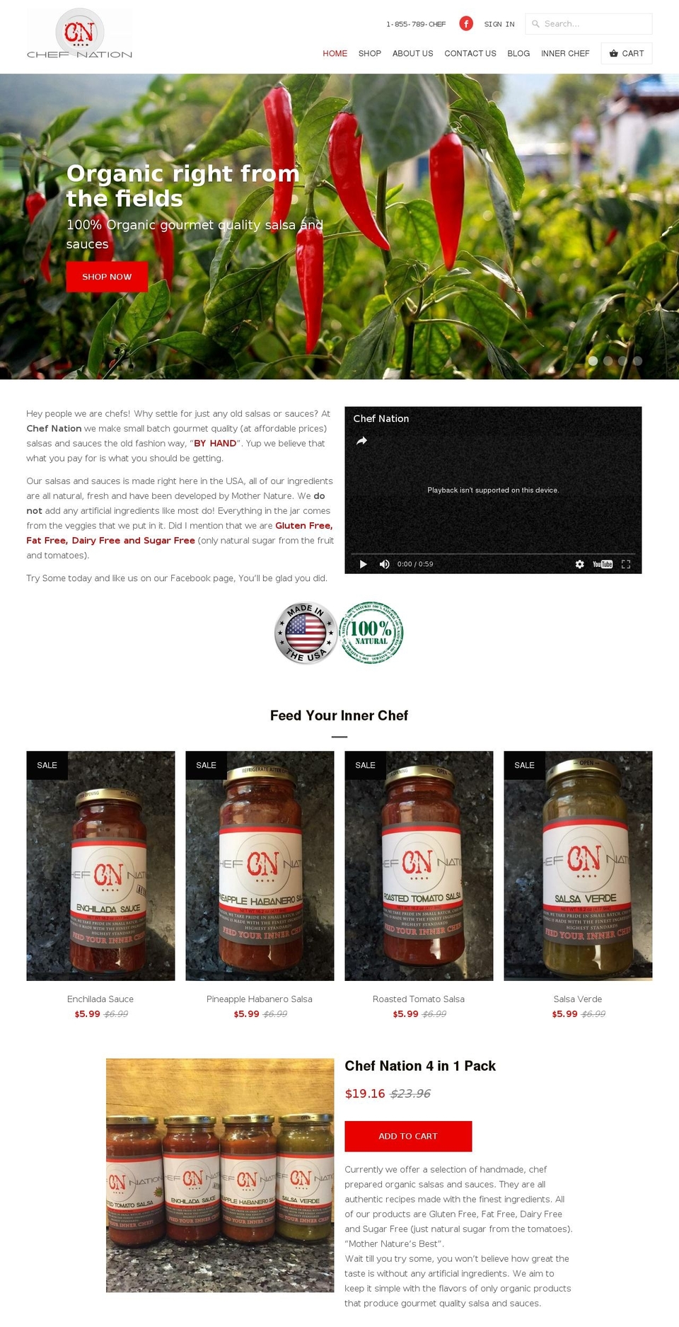 chef-nation.com shopify website screenshot
