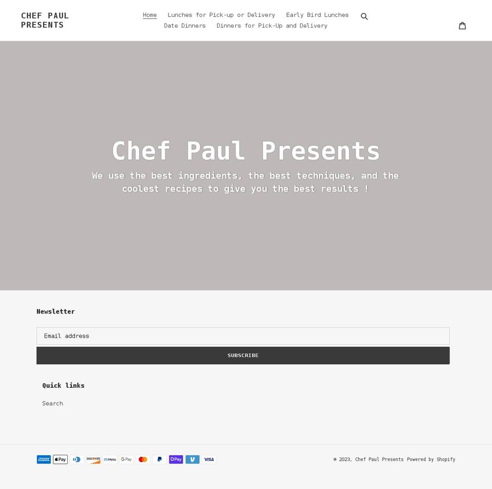 chef-paul-presents.myshopify.com shopify website screenshot