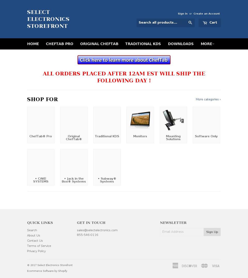 chef-tab.com shopify website screenshot