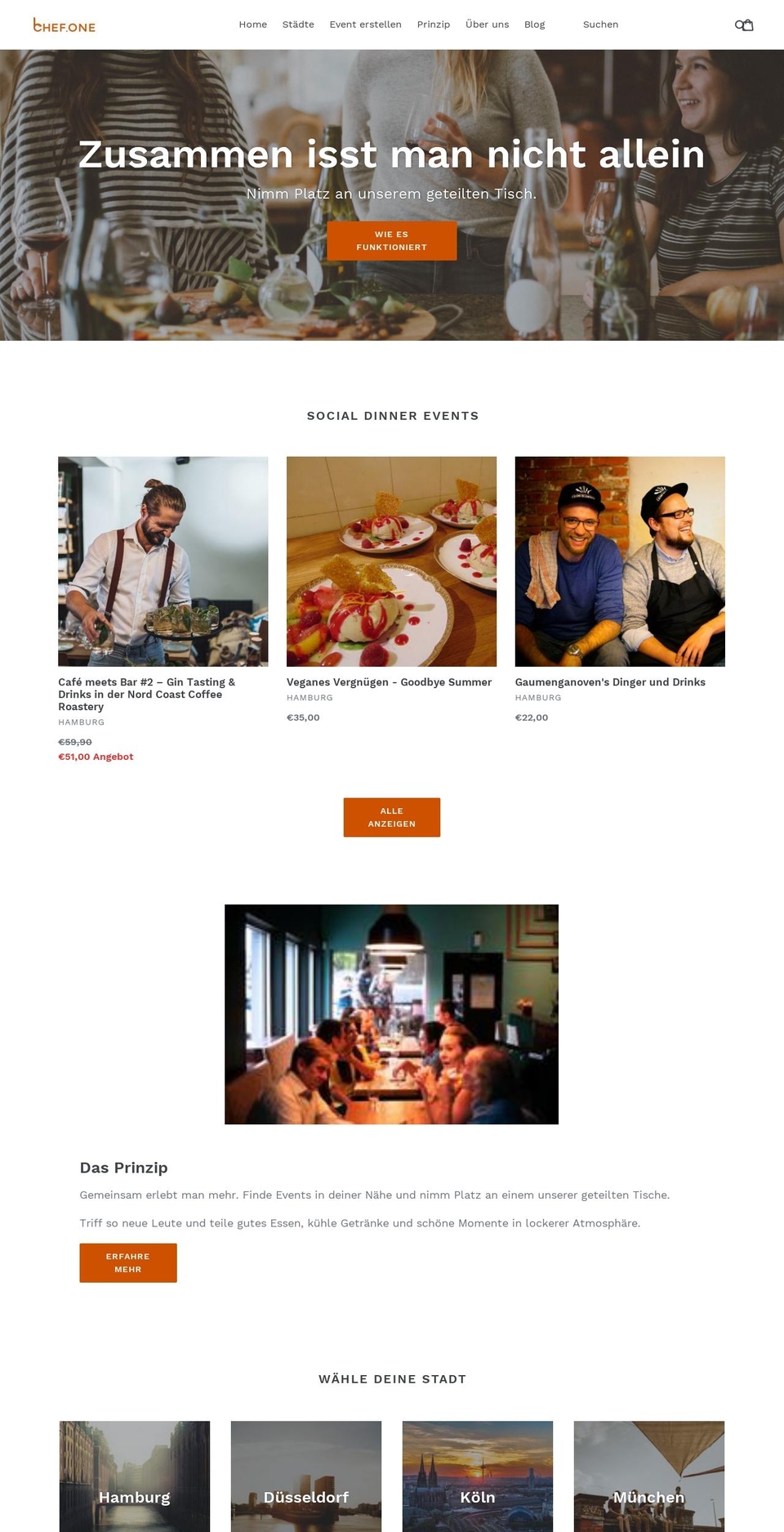 chef.one shopify website screenshot