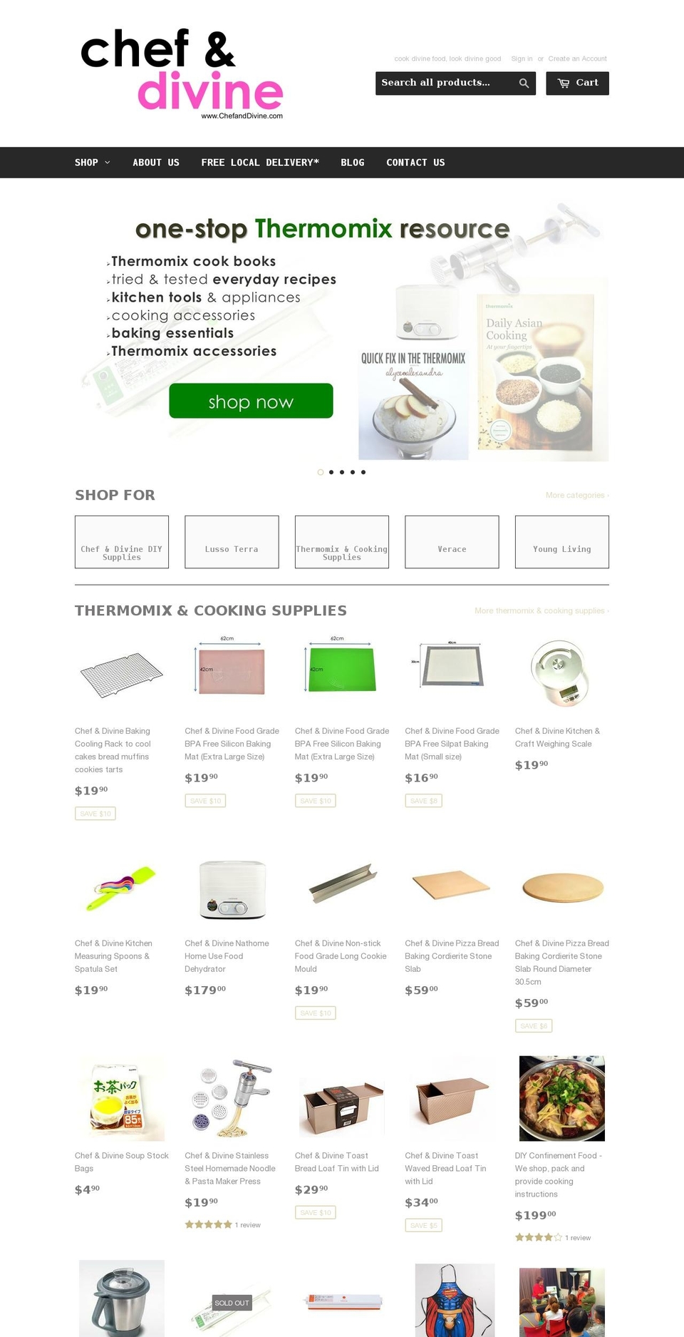 chefanddivine.com shopify website screenshot