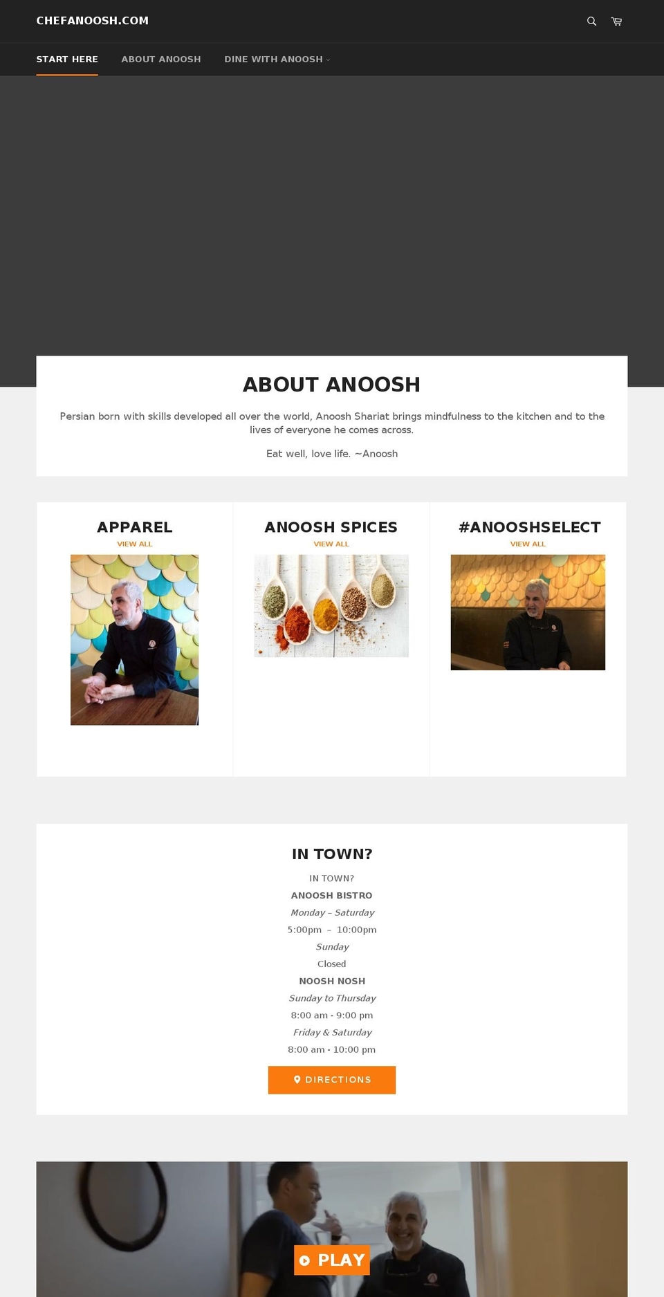 chefanoosh.com — Shopify storefront screenshot