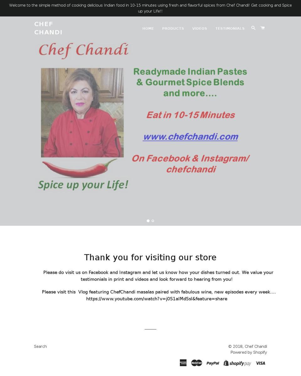 chefchandi.com — Shopify storefront screenshot