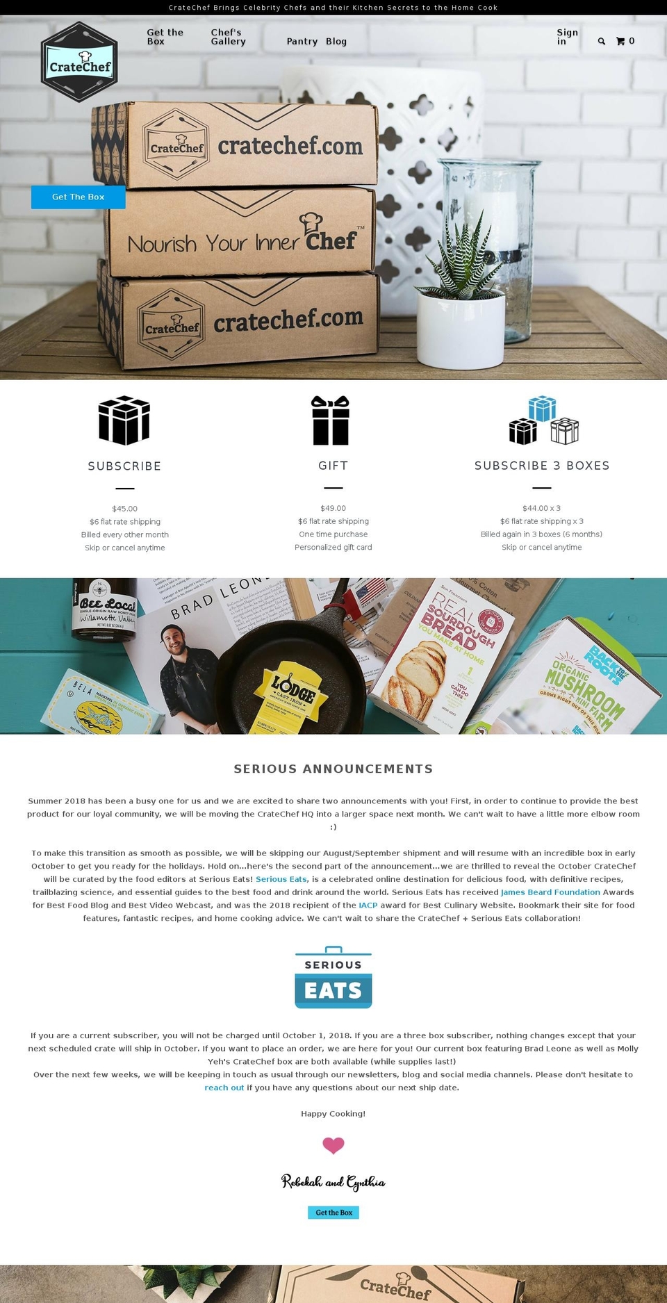 chefcrate.com shopify website screenshot
