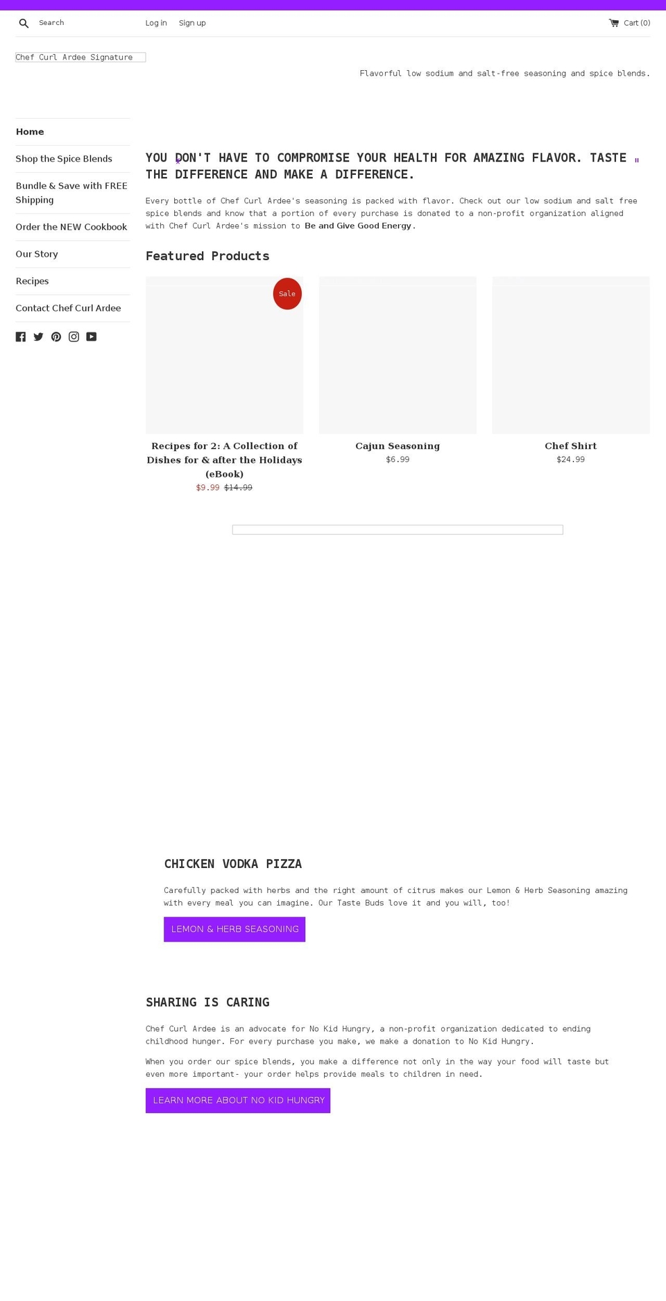 chefcurlardee.com shopify website screenshot