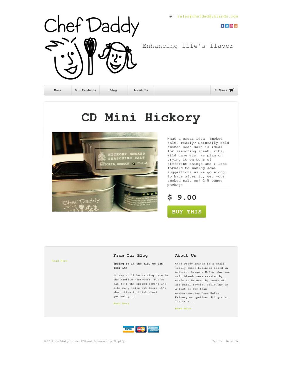 chefdaddybrands.com shopify website screenshot