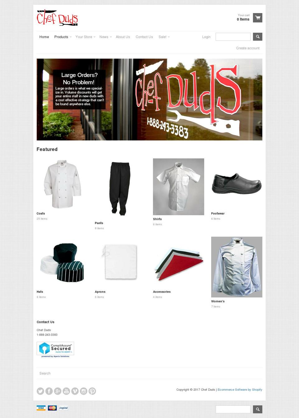 chefduds.com shopify website screenshot