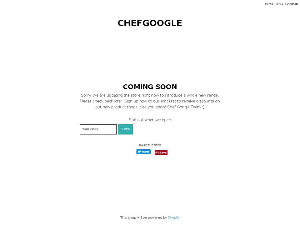 xeecreatives Shopify theme site example chefgoogle.com