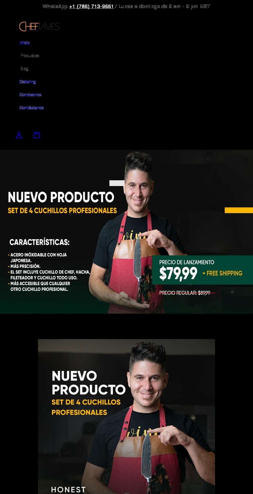 chefjames.com shopify website screenshot