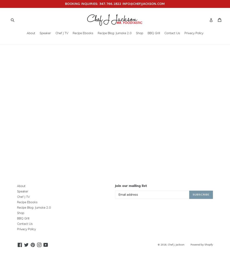 chefjjackson.net shopify website screenshot