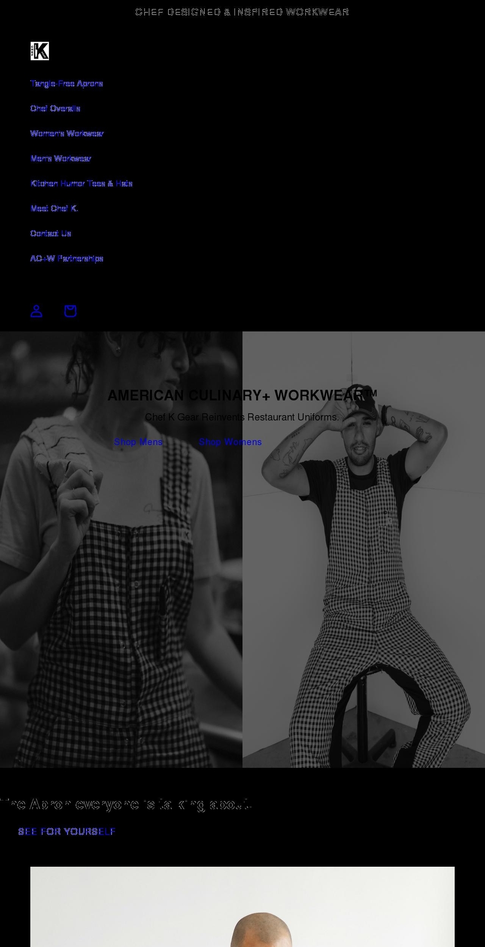 chefkgear.com shopify website screenshot