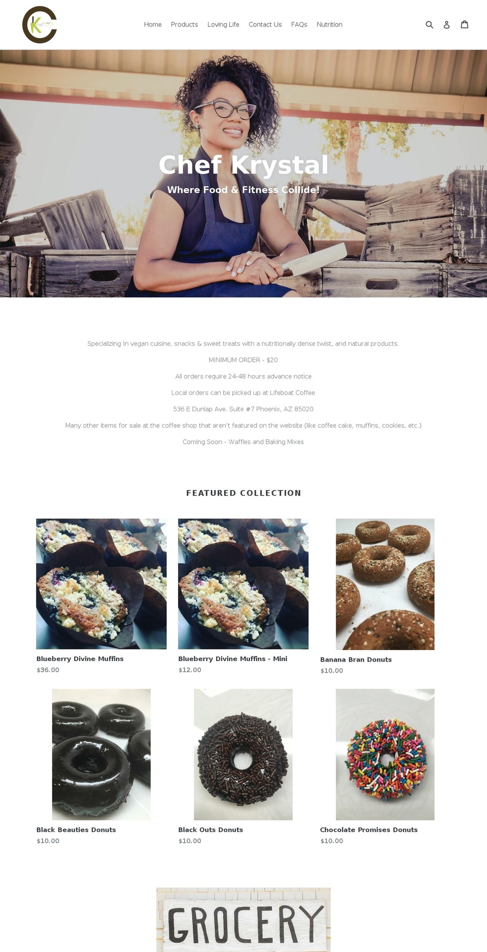 chefkrystal.com shopify website screenshot