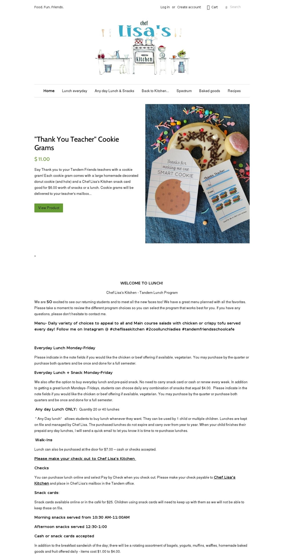 cheflisaskitchen.myshopify.com shopify website screenshot