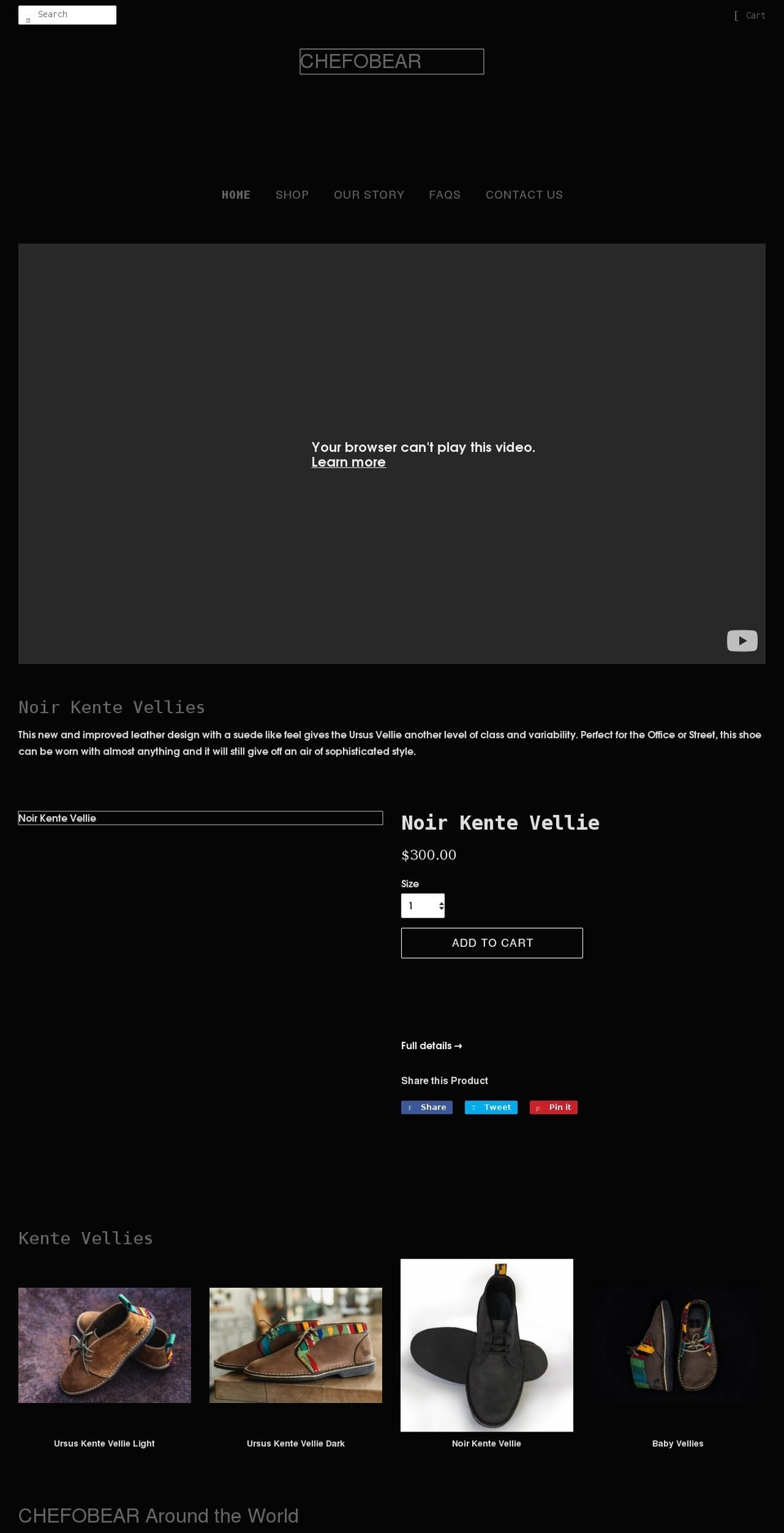 chefobear.com shopify website screenshot