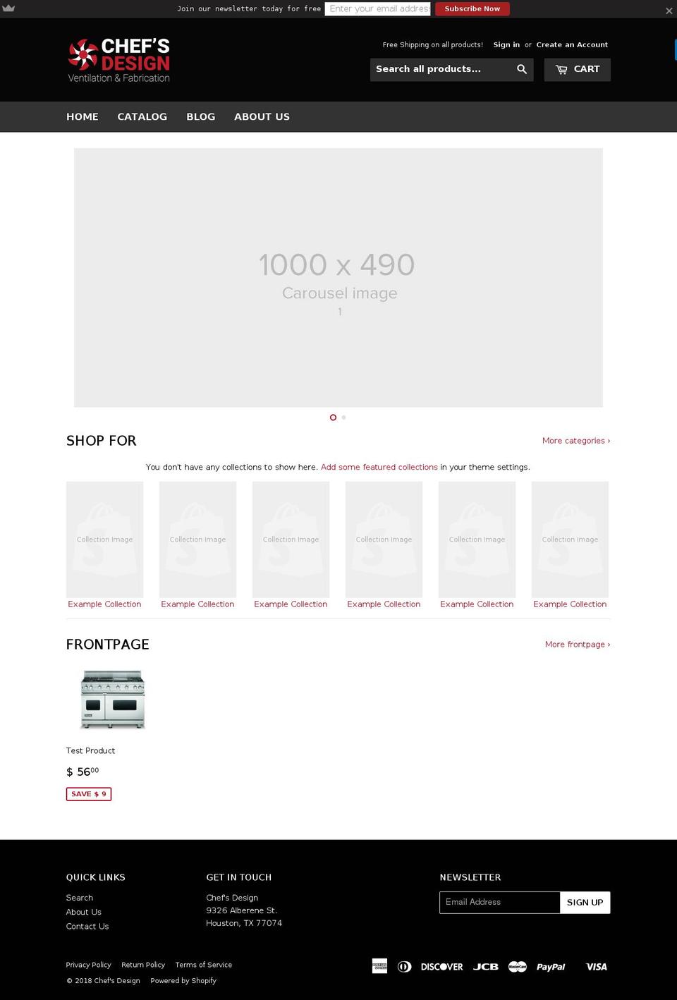 chefsdesignvf.com — Shopify storefront screenshot