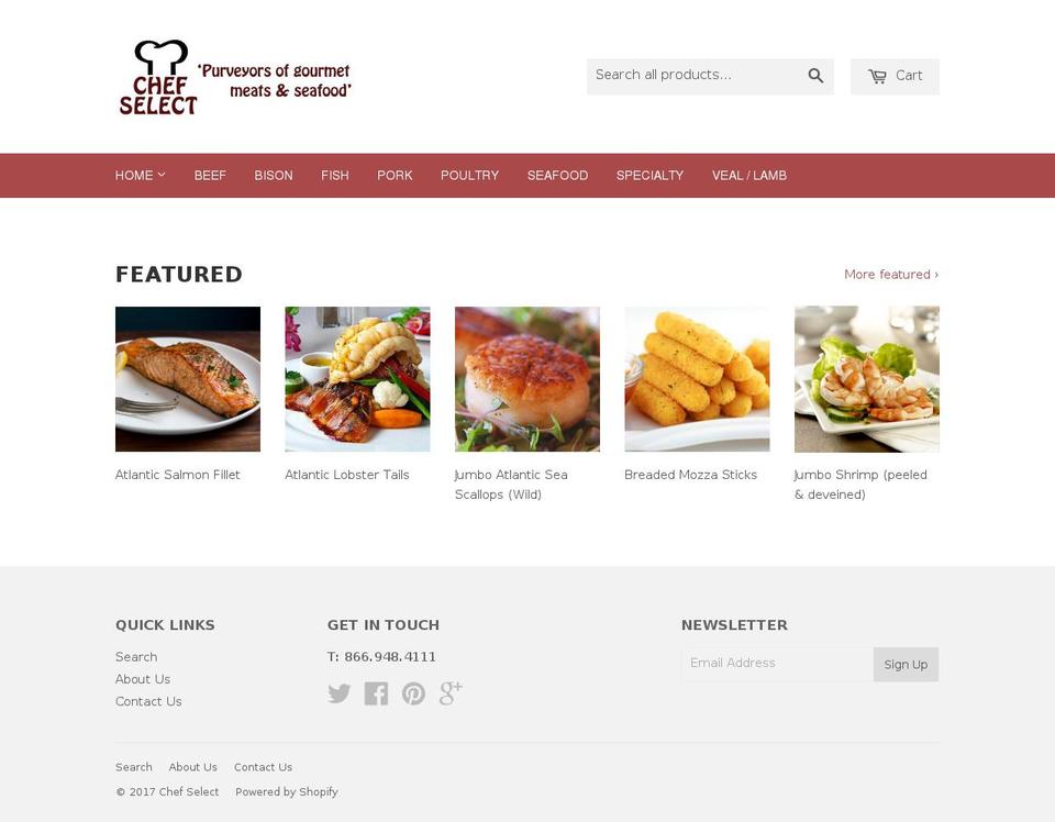 CS Shopify theme site example chefselects.com