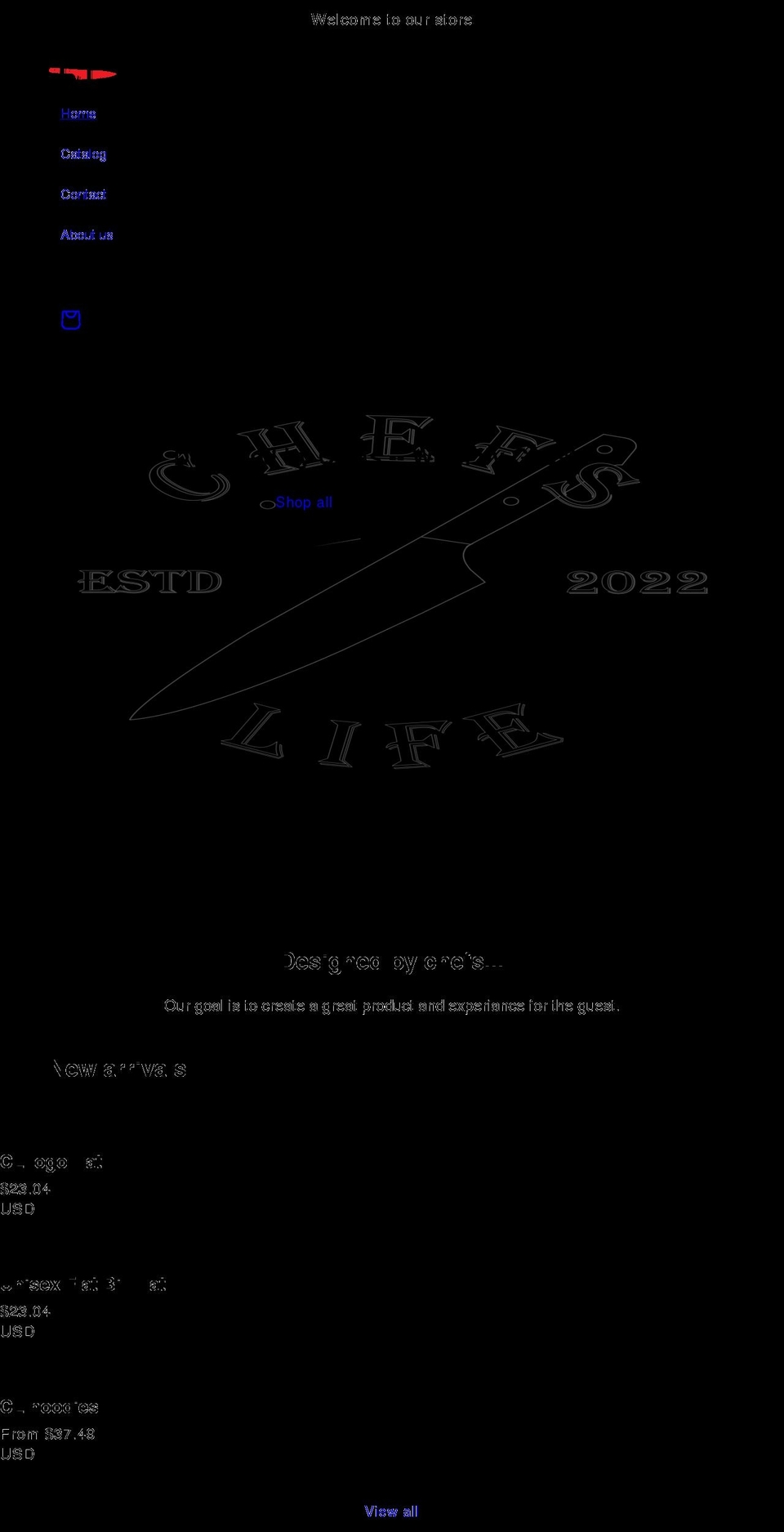 chefslife.net shopify website screenshot