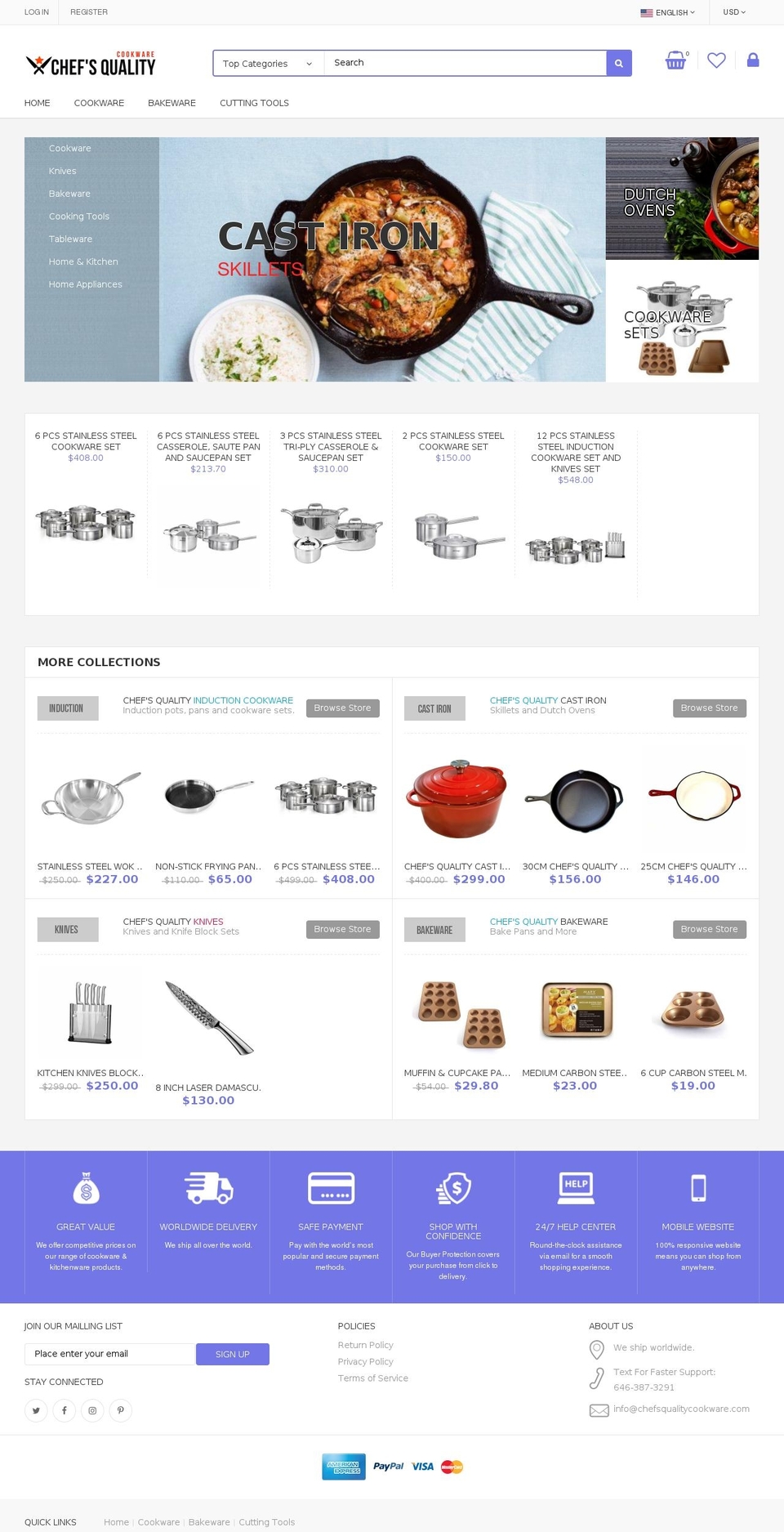 chefsqualitycookware.com — Shopify storefront screenshot