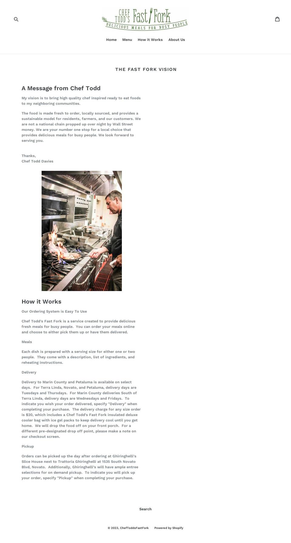 cheftoddsfastfork.myshopify.com shopify website screenshot