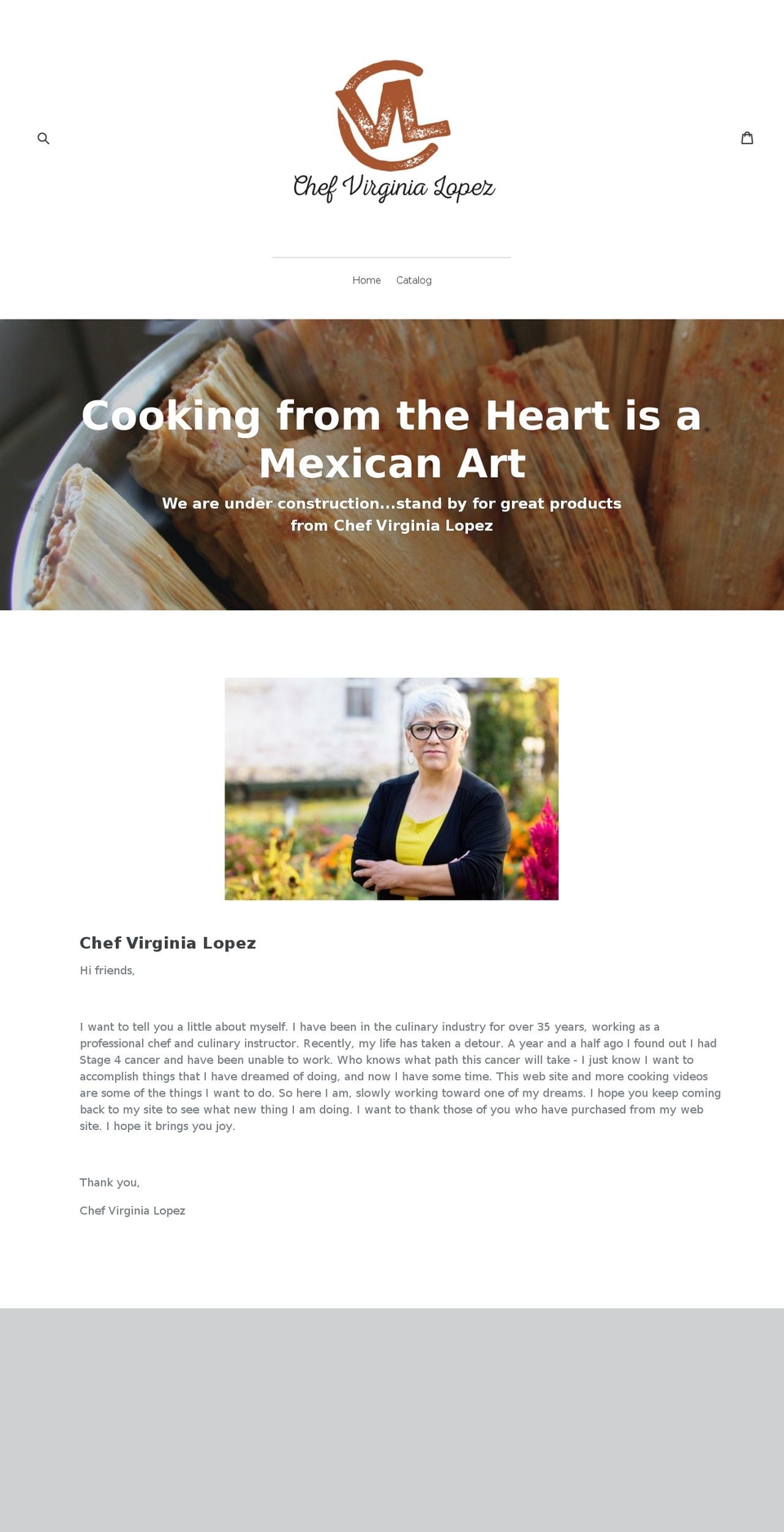 chefvirginialopez.com — Shopify storefront screenshot