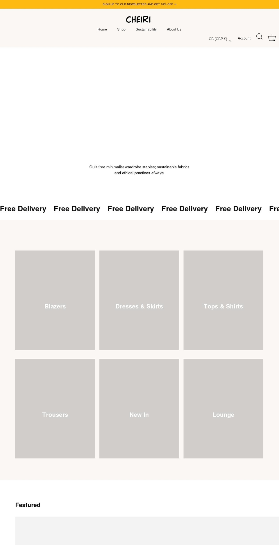 cheiri.com shopify website screenshot
