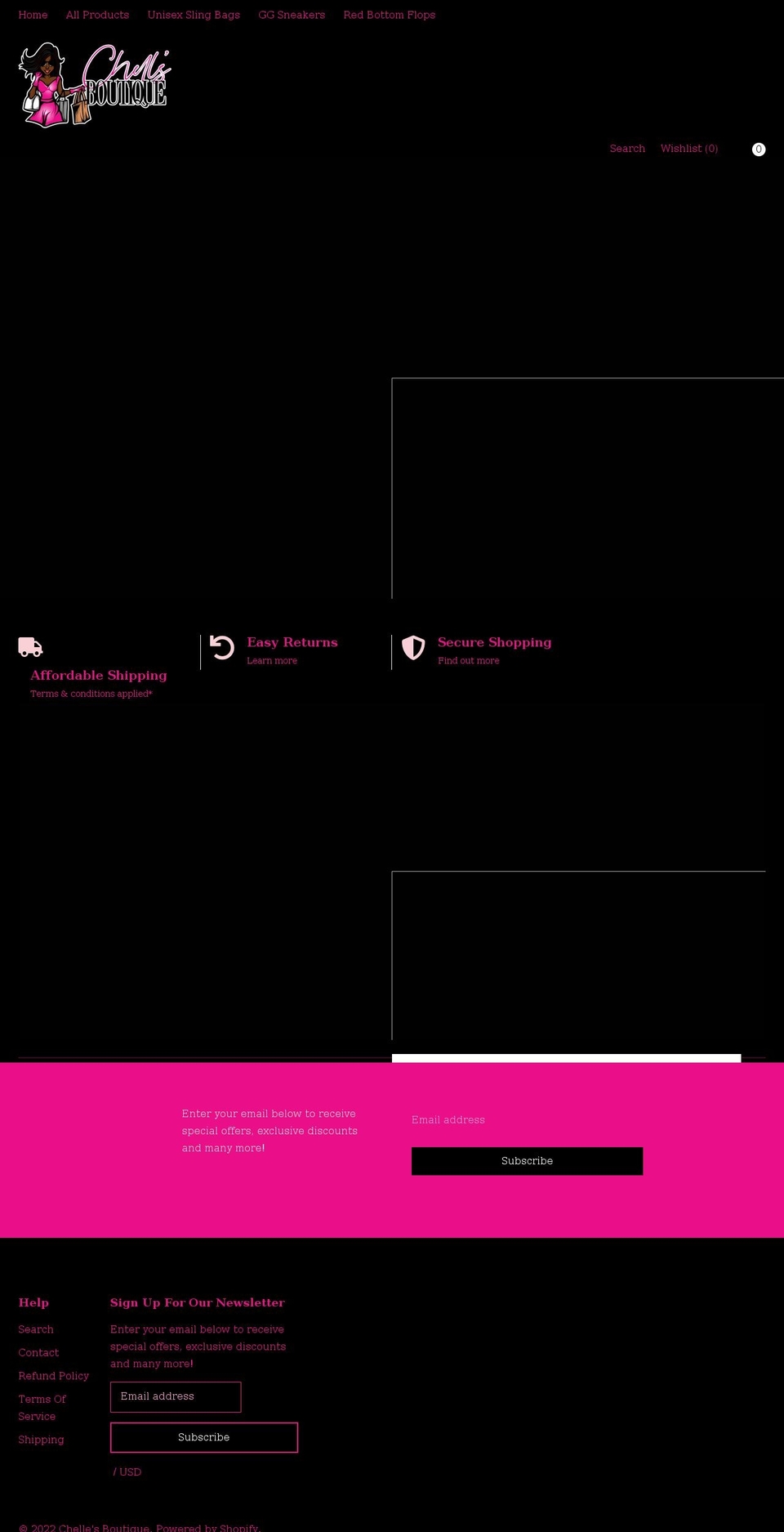 chellesboutique.net shopify website screenshot