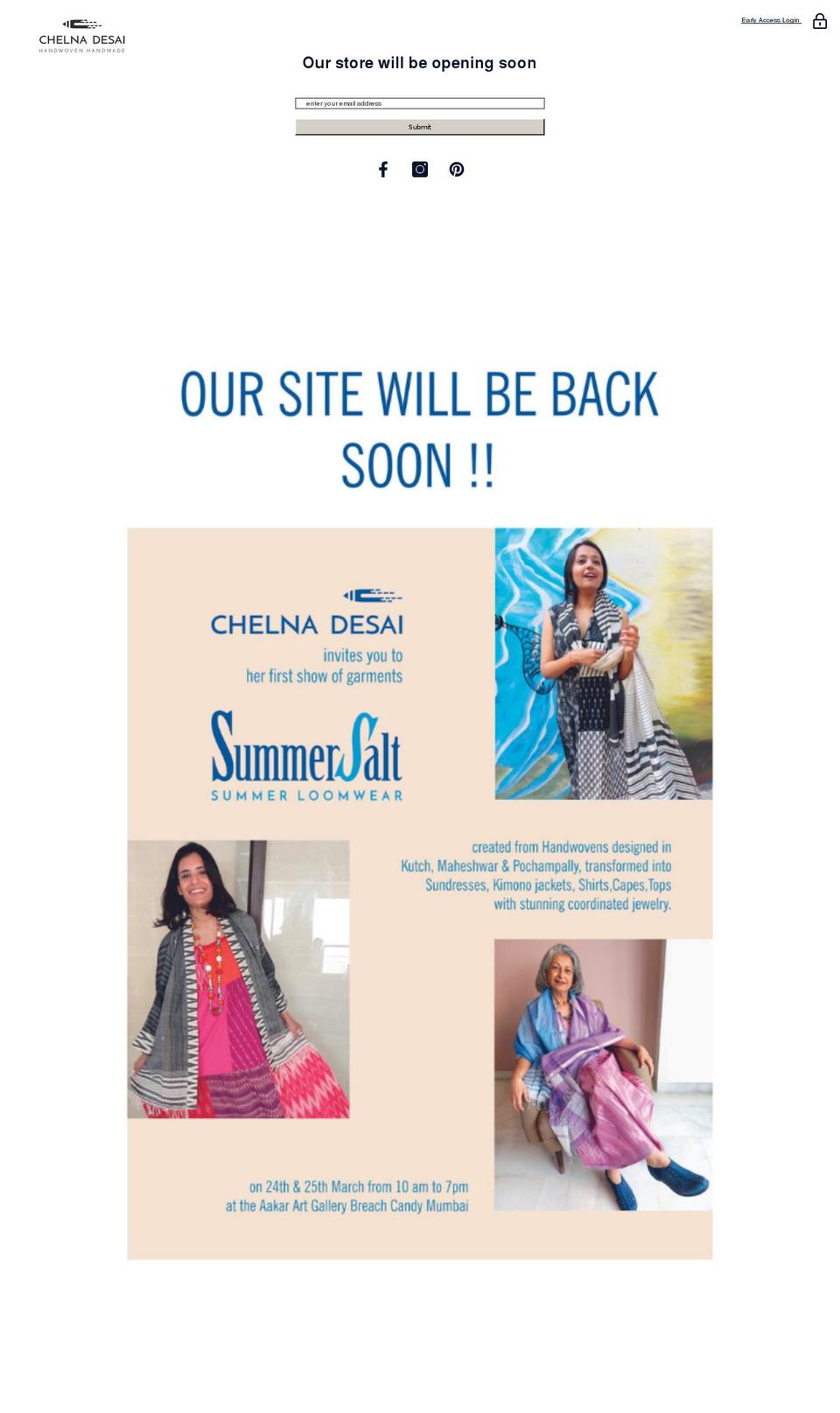 Chelna Desai Shopify theme site example chelnadesai.com